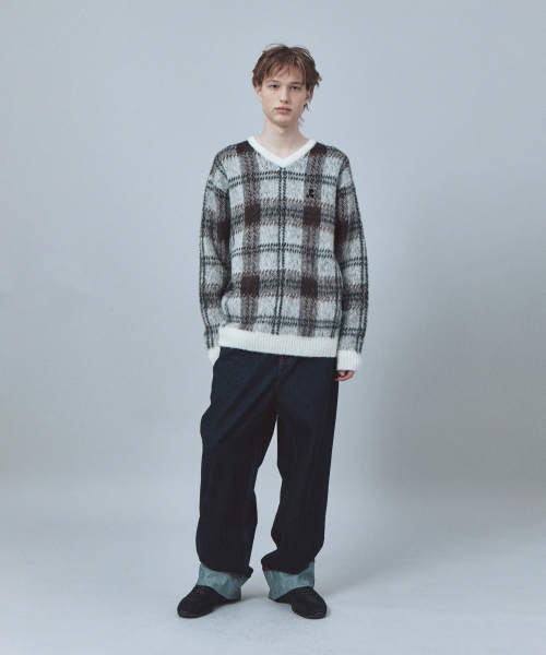 Rest&Recreation（レストアンドレクリエーション）の「CHECK PATTERN HAIRY SWEATER - IVORY（ニット/セーター・レディース・その他・SMALL/LARGE）」の3枚目の写真