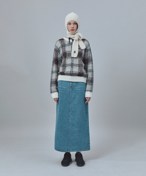 Rest&Recreation（レストアンドレクリエーション）の「CHECK PATTERN HAIRY SWEATER - IVORY（ニット/セーター・レディース・その他・SMALL/LARGE）」の2枚目の写真