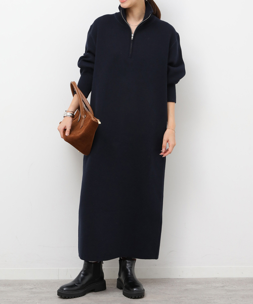JOURNAL STANDARD relume（ジャーナルスタンダード　レリューム）の「《WEB限定追加》スウェットライクハーフジップワンピース（ワンピース・レディース・ネイビー/グレー・FREE）」の14枚目の写真