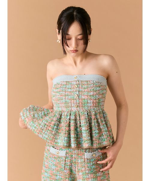 LILY BROWN（リリーブラウン）の「ツイードニットペプラムビスチェ（その他トップス・レディース・アイボリー/マルチ/ピンク・F）」の5枚目の写真