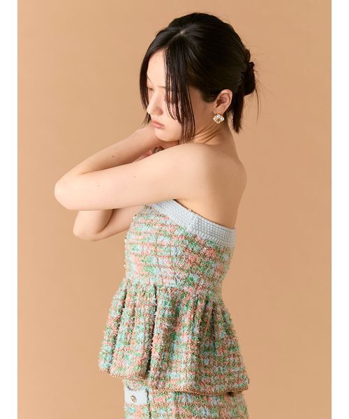 LILY BROWN（リリーブラウン）の「ツイードニットペプラムビスチェ（その他トップス・レディース・アイボリー/マルチ/ピンク・F）」の7枚目の写真