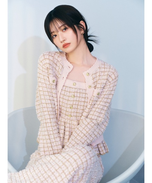 LILY BROWN（リリーブラウン）の「ツイードニットペプラムビスチェ（その他トップス・レディース・アイボリー/マルチ/ピンク・F）」の4枚目の写真