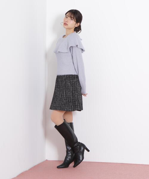 JILL by JILL STUART(ジルバイジルスチュアート)の「◇ラメツィードミニスカート(スカート・レディース・レッド系その他/ホワイト系その他/ブラック系その他・MEDIUM/SMALL)」の6枚目の写真