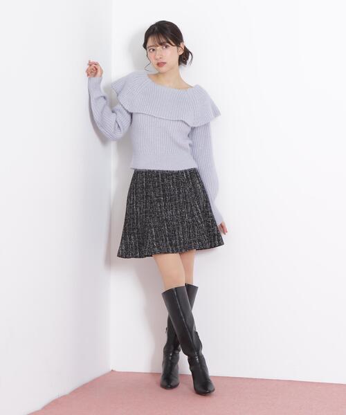 JILL by JILL STUART(ジルバイジルスチュアート)の「◇ラメツィードミニスカート(スカート・レディース・レッド系その他/ホワイト系その他/ブラック系その他・MEDIUM/SMALL)」の7枚目の写真