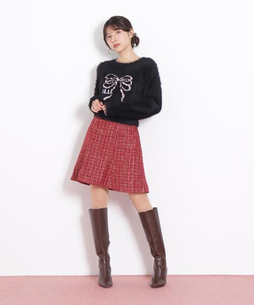 JILL by JILL STUART(ジルバイジルスチュアート)の「◇ラメツィードミニスカート(スカート・レディース・レッド系その他/ホワイト系その他/ブラック系その他・MEDIUM/SMALL)」の22枚目の写真