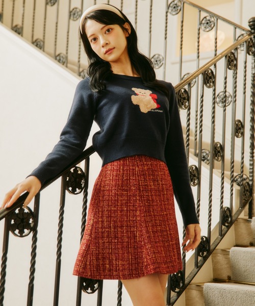 JILL by JILL STUART(ジルバイジルスチュアート)の「◇ラメツィードミニスカート(スカート・レディース・レッド系その他/ホワイト系その他/ブラック系その他・MEDIUM/SMALL)」の3枚目の写真