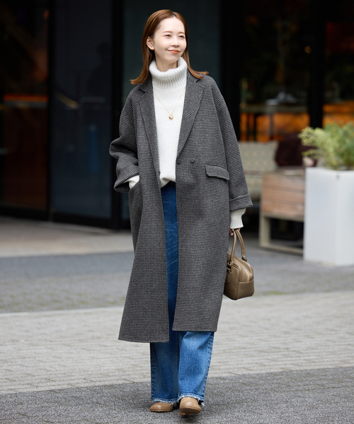 SLOBE IENA（スローブイエナ）の「《追加2》souple woolダブルフェイスチェスターコート（チェスターコート・レディース・チャコールグレー・38/36）」の9枚目の写真