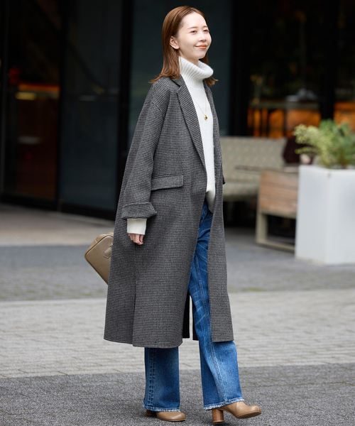SLOBE IENA（スローブイエナ）の「《追加2》souple woolダブルフェイスチェスターコート（チェスターコート・レディース・チャコールグレー・38/36）」の8枚目の写真
