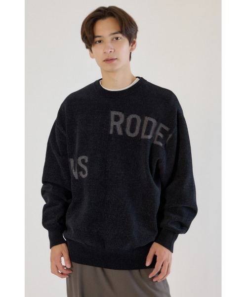RODEO CROWNS WIDE BOWL(ロデオクラウンズワイドボウル)の「ランダムロゴモールニット(ニット/セーター・メンズ・ベージュ/ネイビー/ブラック・MEDIUM/LARGE)」の2枚目の写真