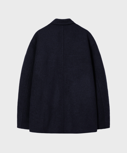 LEIRE（ルアール）の「ウールブレンドブークルハーフコート[ネイビー]（チェスターコート・メンズ・その他・LARGE/X-LARGE/MEDIUM）」の6枚目の写真
