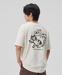 [ドゥドルキャット]コットンルーズフィット半袖Tシャツ_バターミルク