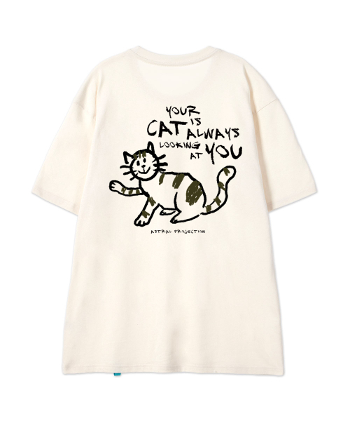 ASTRAL PROJECTION（アストラルプロジェクション）の「[ドゥドルキャット]コットンルーズフィット半袖Tシャツ_バターミルク（Tシャツ/カットソー・メンズ・その他・LARGE/MEDIUM/X-LARGE/XX-LARGE）」の3枚目の写真