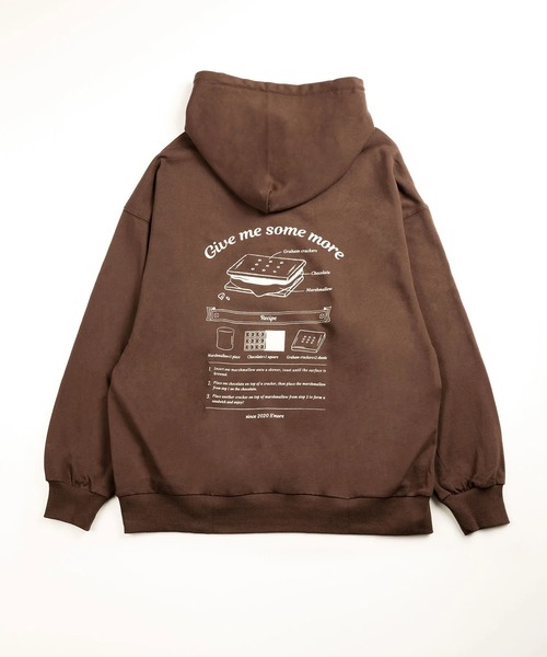 S'more(スモア)の「COTTON HOODED SWEATSHIRT - S'more recipe コットンフーディッドスウェット - スモアレシピ(パーカー・レディース・ベージュ/ブラウン・MEDIUM/SMALL/LARGE)」の16枚目の写真