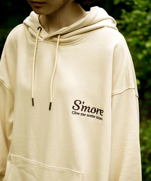 S'more(スモア)の「COTTON HOODED SWEATSHIRT - S'more recipe コットンフーディッドスウェット - スモアレシピ(パーカー・レディース・ベージュ/ブラウン・MEDIUM/SMALL/LARGE)」の3枚目の写真