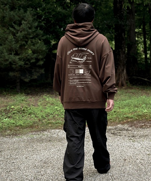 S'more(スモア)の「COTTON HOODED SWEATSHIRT - S'more recipe コットンフーディッドスウェット - スモアレシピ(パーカー・レディース・ベージュ/ブラウン・MEDIUM/SMALL/LARGE)」の9枚目の写真