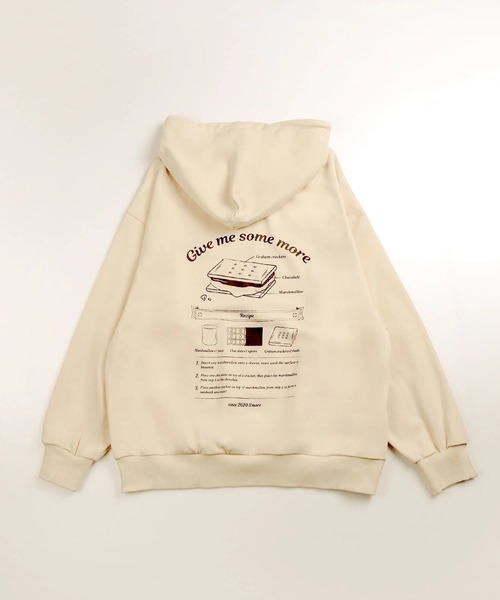S'more(スモア)の「COTTON HOODED SWEATSHIRT - S'more recipe コットンフーディッドスウェット - スモアレシピ(パーカー・レディース・ベージュ/ブラウン・MEDIUM/SMALL/LARGE)」の14枚目の写真