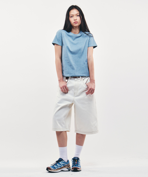 CITYBREEZE(シティブリーズ)の「ピグメントミニロゴ刺繍半袖Tシャツ_SKY BLUE(Tシャツ/カットソー・レディース・スカイブルー・SMALL/MEDIUM)」の1枚目の写真