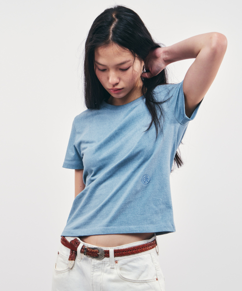 CITYBREEZE(シティブリーズ)の「ピグメントミニロゴ刺繍半袖Tシャツ_SKY BLUE(Tシャツ/カットソー・レディース・スカイブルー・SMALL/MEDIUM)」の4枚目の写真