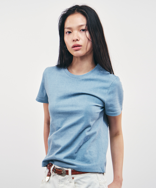 CITYBREEZE(シティブリーズ)の「ピグメントミニロゴ刺繍半袖Tシャツ_SKY BLUE(Tシャツ/カットソー・レディース・スカイブルー・SMALL/MEDIUM)」の5枚目の写真