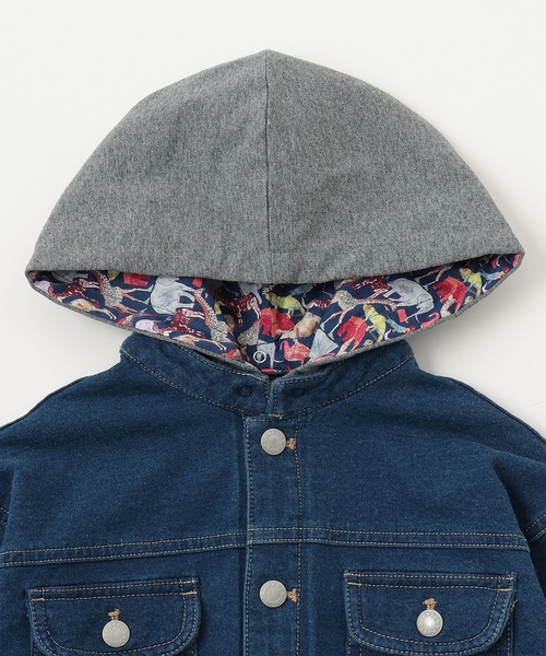 sense of wonder(センスオブワンダー)の「3WAYフード付ニットデニムジャケット(ブルゾン・キッズ・ネイビー・130cm/100cm/90cm/120cm/110cm)」の18枚目の写真