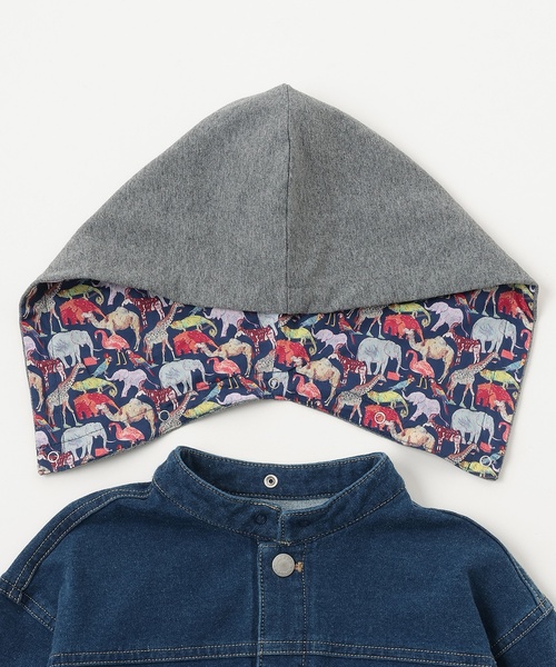 sense of wonder(センスオブワンダー)の「3WAYフード付ニットデニムジャケット(ブルゾン・キッズ・ネイビー・130cm/100cm/90cm/120cm/110cm)」の17枚目の写真