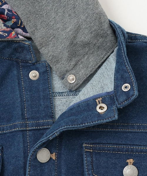 sense of wonder(センスオブワンダー)の「3WAYフード付ニットデニムジャケット(ブルゾン・キッズ・ネイビー・130cm/100cm/90cm/120cm/110cm)」の16枚目の写真