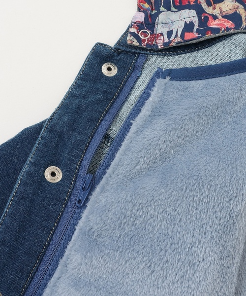 sense of wonder(センスオブワンダー)の「3WAYフード付ニットデニムジャケット(ブルゾン・キッズ・ネイビー・130cm/100cm/90cm/120cm/110cm)」の9枚目の写真