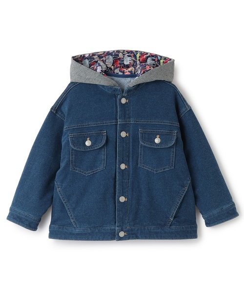 セール】3WAYフード付ニットデニムジャケット（ブルゾン）｜sense of