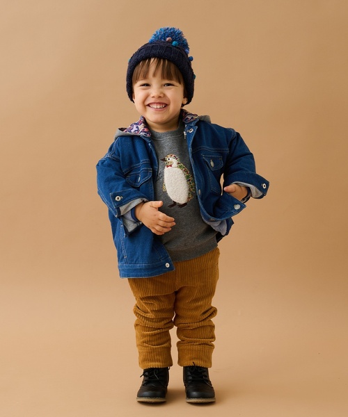 sense of wonder(センスオブワンダー)の「3WAYフード付ニットデニムジャケット(ブルゾン・キッズ・ネイビー・130cm/100cm/90cm/120cm/110cm)」の2枚目の写真