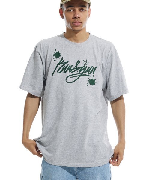 CREAM SODA LAB(クリームソーダラボ)の「ラン&ガン 半袖Tシャツ グレーグリーン(Tシャツ/カットソー・メンズ・その他・LARGE/MEDIUM/X-LARGE/XX-LARGE)」の1枚目の写真