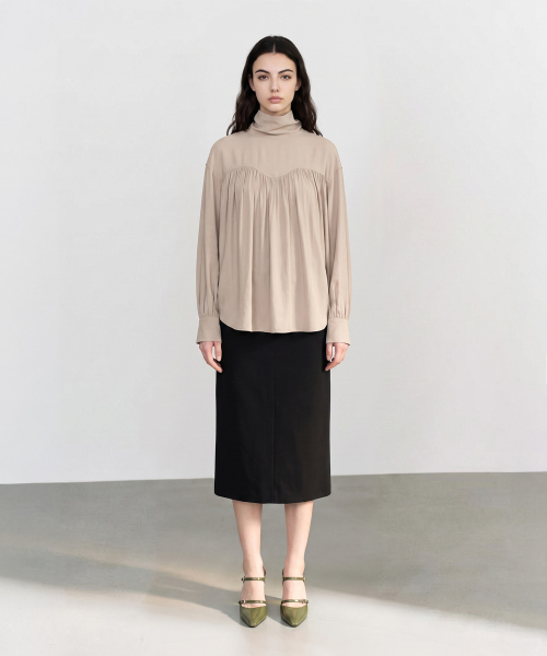 MAYVERU（メイバーユー）の「Novelle Stitch Skirt _ Black（スカート・レディース・ブラック・SMALL/MEDIUM）」の2枚目の写真