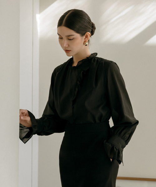 MAYVERU（メイバーユー）の「Novelle Stitch Skirt _ Black（スカート・レディース・ブラック・SMALL/MEDIUM）」の8枚目の写真