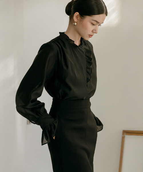 MAYVERU（メイバーユー）の「Novelle Stitch Skirt _ Black（スカート・レディース・ブラック・SMALL/MEDIUM）」の10枚目の写真