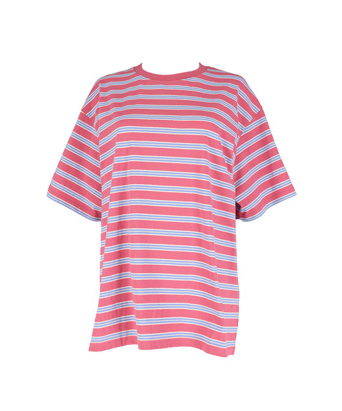 SAYUU(サユ)の「ストライプビスケット半袖Tシャツピンク(Tシャツ/カットソー・レディース・ライトピンク・FREE)」の1枚目の写真