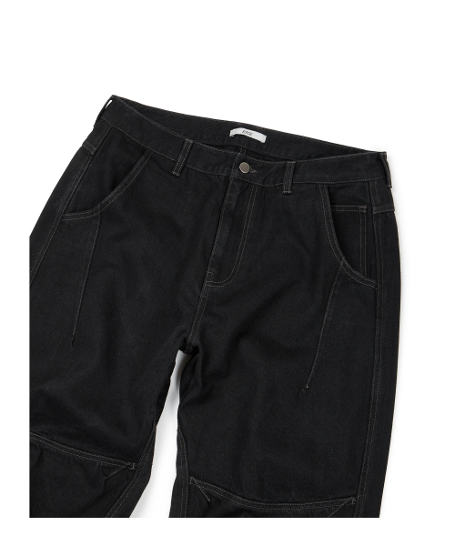 ETCE(イーティーシーイー)の「CURVED PANEL DENIM PANTS 2.0 (BLACK)(デニムパンツ・メンズ・その他・MEDIUM/LARGE/X-LARGE)」の3枚目の写真