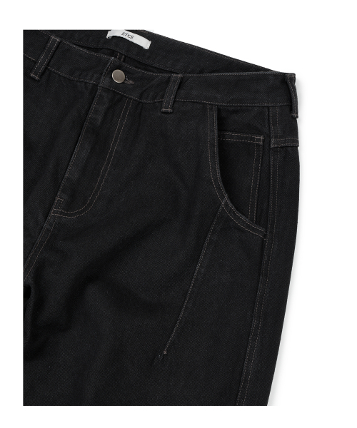 ETCE(イーティーシーイー)の「CURVED PANEL DENIM PANTS 2.0 (BLACK)(デニムパンツ・メンズ・その他・MEDIUM/LARGE/X-LARGE)」の4枚目の写真