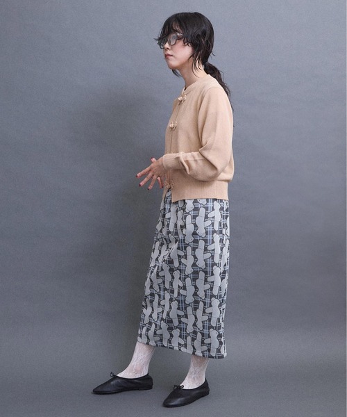 I am I in fact...(アイアムアイインファクト)の「BEAR PATTERN JQ スカート(スカート・レディース・グレー/ベージュ・FREE)」の8枚目の写真