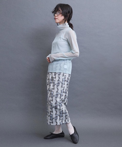 I am I in fact...(アイアムアイインファクト)の「BEAR PATTERN JQ スカート(スカート・レディース・グレー/ベージュ・FREE)」の13枚目の写真