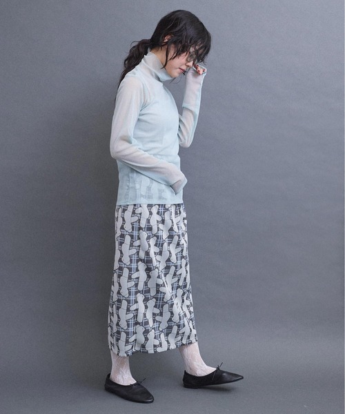 I am I in fact...(アイアムアイインファクト)の「BEAR PATTERN JQ スカート(スカート・レディース・グレー/ベージュ・FREE)」の16枚目の写真