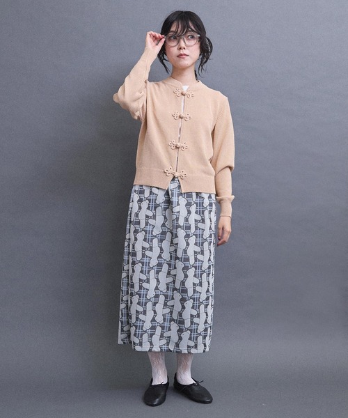 I am I in fact...(アイアムアイインファクト)の「BEAR PATTERN JQ スカート(スカート・レディース・グレー/ベージュ・FREE)」の5枚目の写真