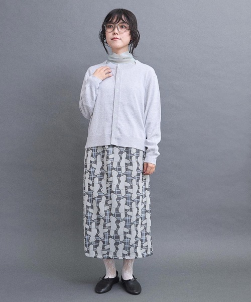 I am I in fact...(アイアムアイインファクト)の「BEAR PATTERN JQ スカート(スカート・レディース・グレー/ベージュ・FREE)」の17枚目の写真