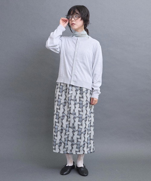 I am I in fact...(アイアムアイインファクト)の「BEAR PATTERN JQ スカート(スカート・レディース・グレー/ベージュ・FREE)」の18枚目の写真
