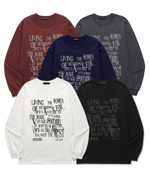 VANNWORKS(バンワークス)の「BALANCE TYPO ロングスリーブ (VLS0074) バーガンディ(Tシャツ/カットソー・レディース・その他・SMALL/MEDIUM/LARGE/X-LARGE/XX-LARGE)」の4枚目の写真