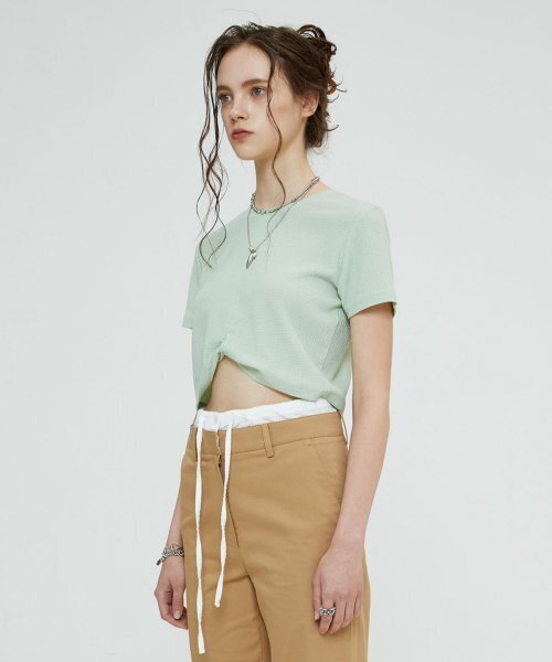 SPERONE WOMEN(スペローネウーマン)の「ツイストクロップトップ(ミント)(Tシャツ/カットソー・レディース・その他・FREE)」の2枚目の写真