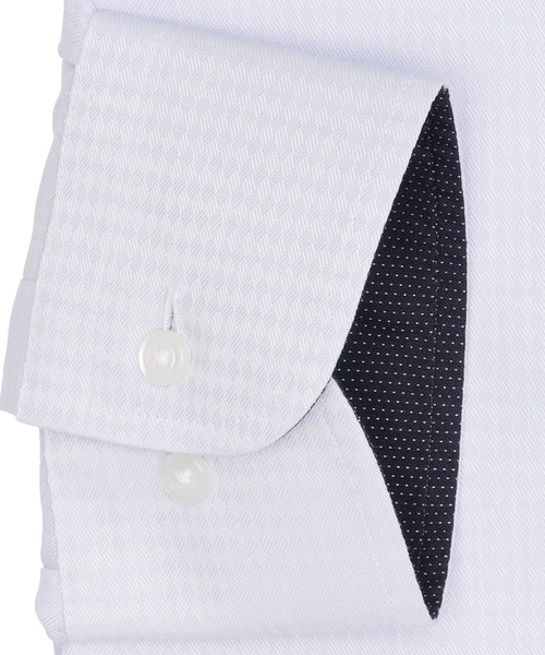 TOKYO SHIRTS（トウキョウシャツ）の「形態安定ノンアイロン ワイド 長袖ビジネスワイシャツ（大きいサイズ・長いサイズ）（ビジネスシャツ・メンズ・ブルー・首回り39cm-裄丈88cm/首回り41cm-裄丈90cm/首回り42cm-裄丈90cm/首回り43cm-裄丈90cm/首回り45cm-裄丈82cm/首回り45cm-裄丈86cm/首回り45cm-裄丈90cm/首回り47cm-裄丈86cm/首回り47cm-裄丈90cm）」の3枚目の写真