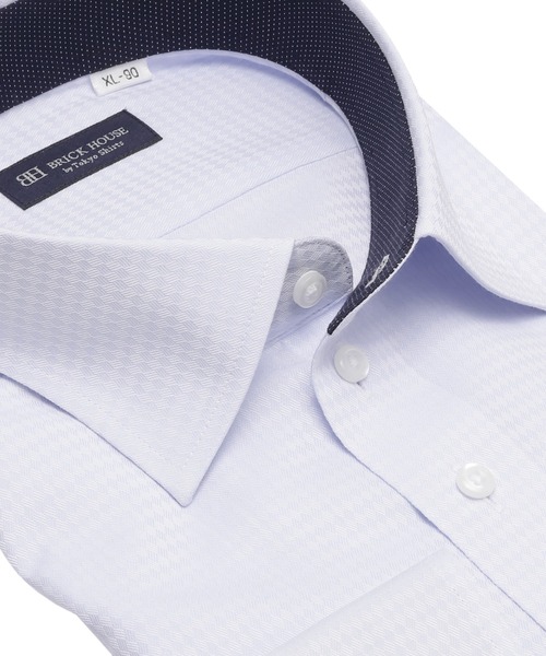 TOKYO SHIRTS（トウキョウシャツ）の「形態安定ノンアイロン ワイド 長袖ビジネスワイシャツ（大きいサイズ・長いサイズ）（ビジネスシャツ・メンズ・ブルー・首回り39cm-裄丈88cm/首回り41cm-裄丈90cm/首回り42cm-裄丈90cm/首回り43cm-裄丈90cm/首回り45cm-裄丈82cm/首回り45cm-裄丈86cm/首回り45cm-裄丈90cm/首回り47cm-裄丈86cm/首回り47cm-裄丈90cm）」の2枚目の写真