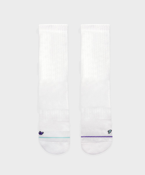 ODDSOCKS(オッドソックス)の「クールマックスクッショニングカラーランニングクルーソックス -ホワイト(スポーツグッズ・レディース・その他・M23cm~25cm/L25cm~27cm)」の5枚目の写真