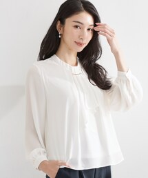 THE SHOP TK  | バー付きラッフルタイブラウス(シャツ/ブラウス)