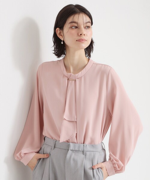 THE SHOP TK （ザ ショップ ティーケー ）の「バー付きラッフルタイブラウス（シャツ/ブラウス・レディース・オフホワイト・12/13）」の10枚目の写真