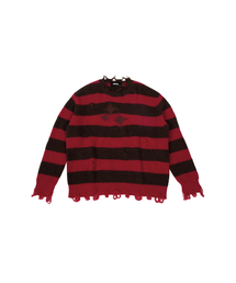 VINTAGE STRIPED WOOL KNIT [RED]